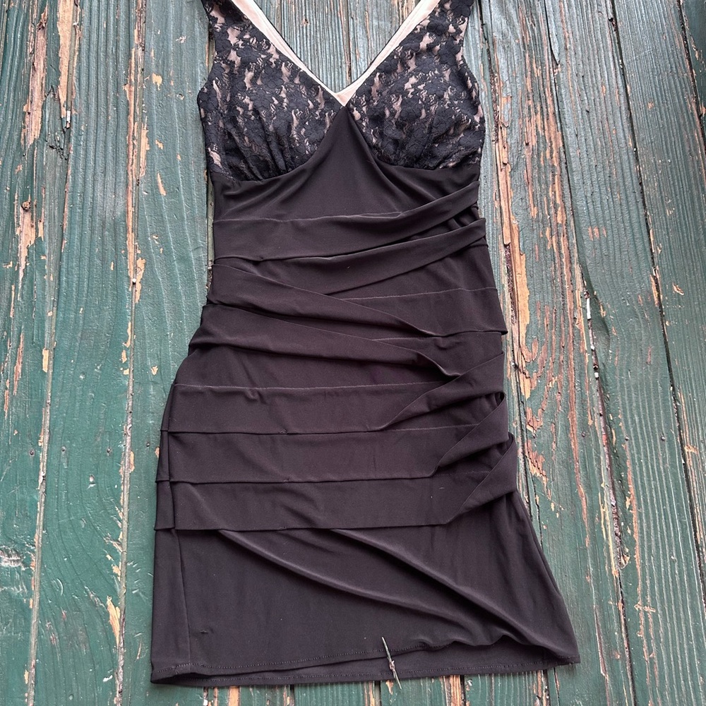 Arden B Black and Pink Lace Dress